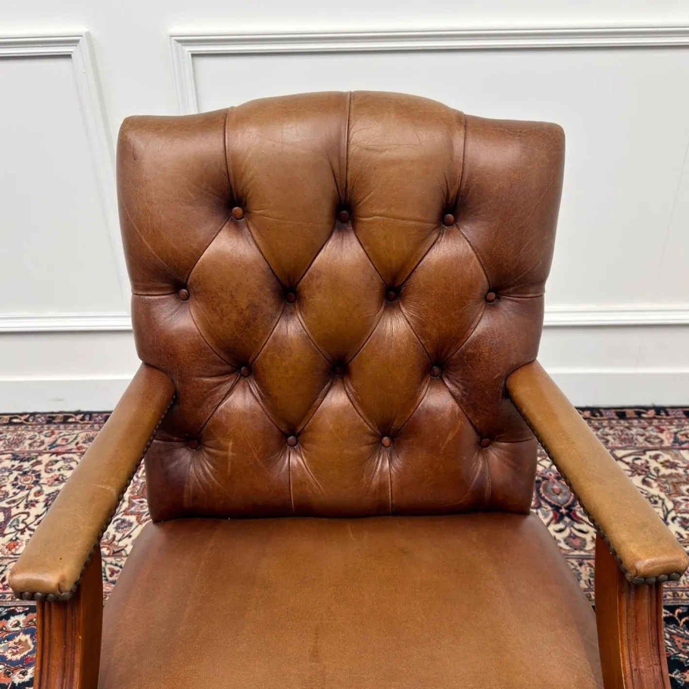 Brauner Chesterfield President Bürostuhl