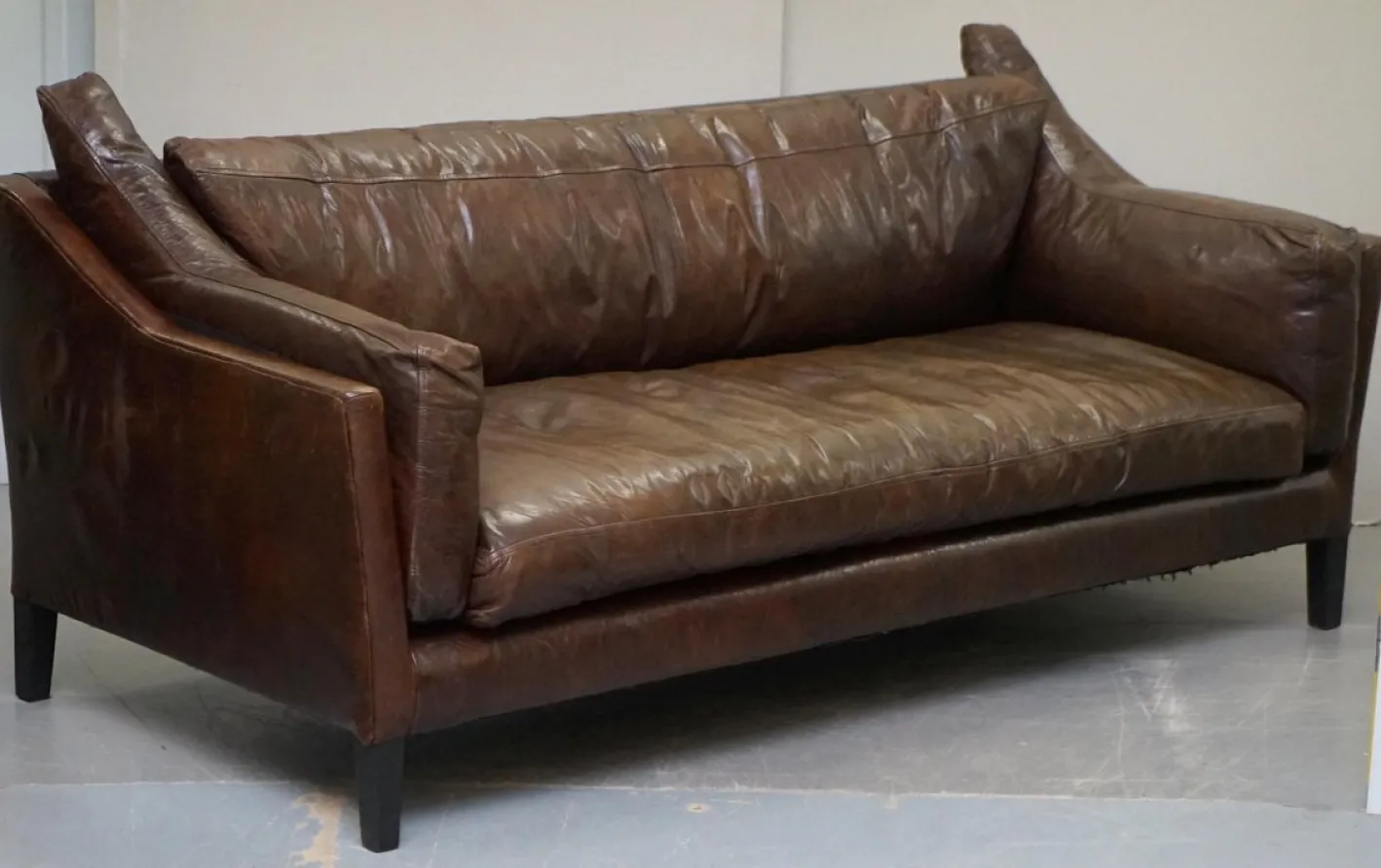 Braunes Vintage Ledersofa