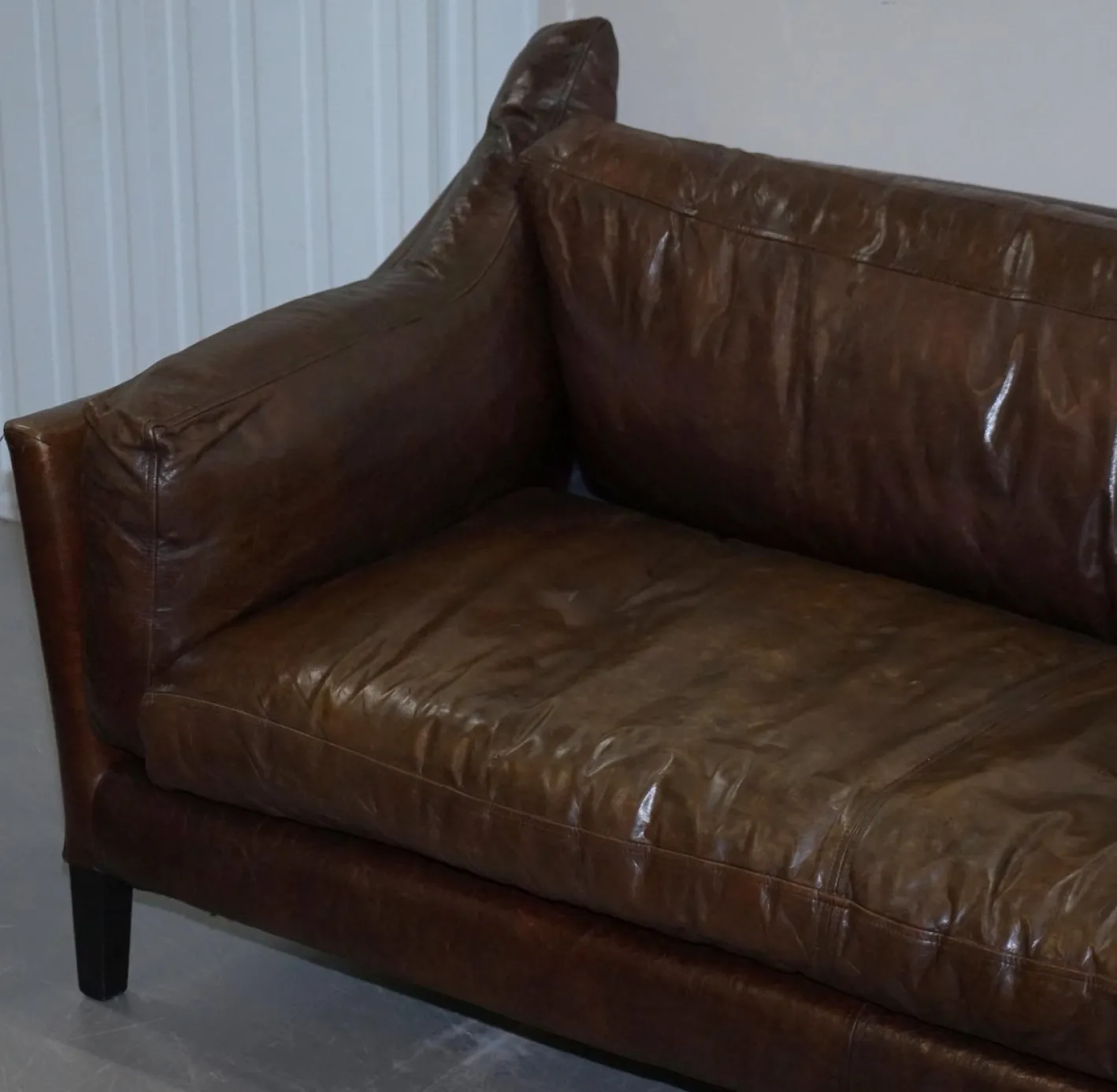 Braunes Vintage Ledersofa