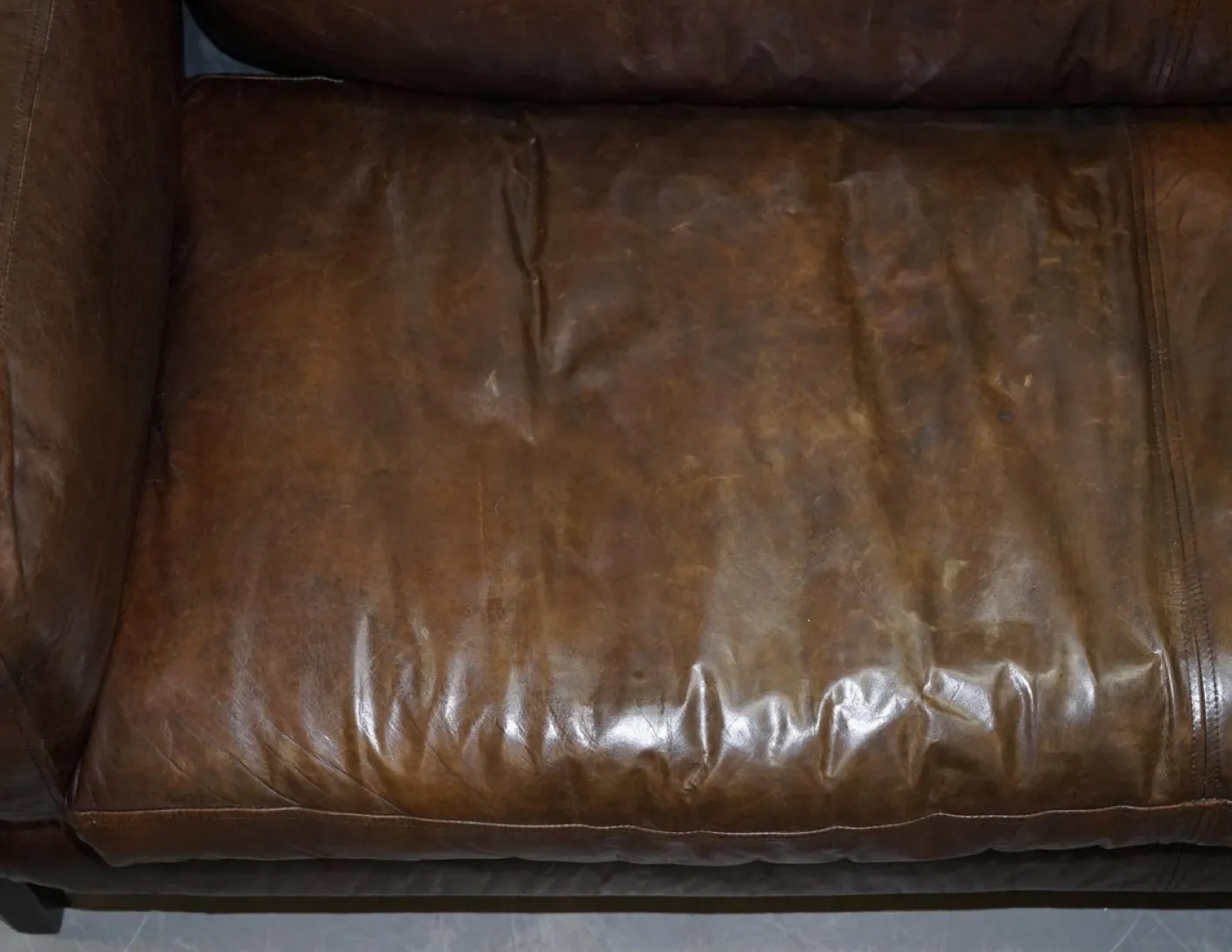 Braunes Vintage Ledersofa