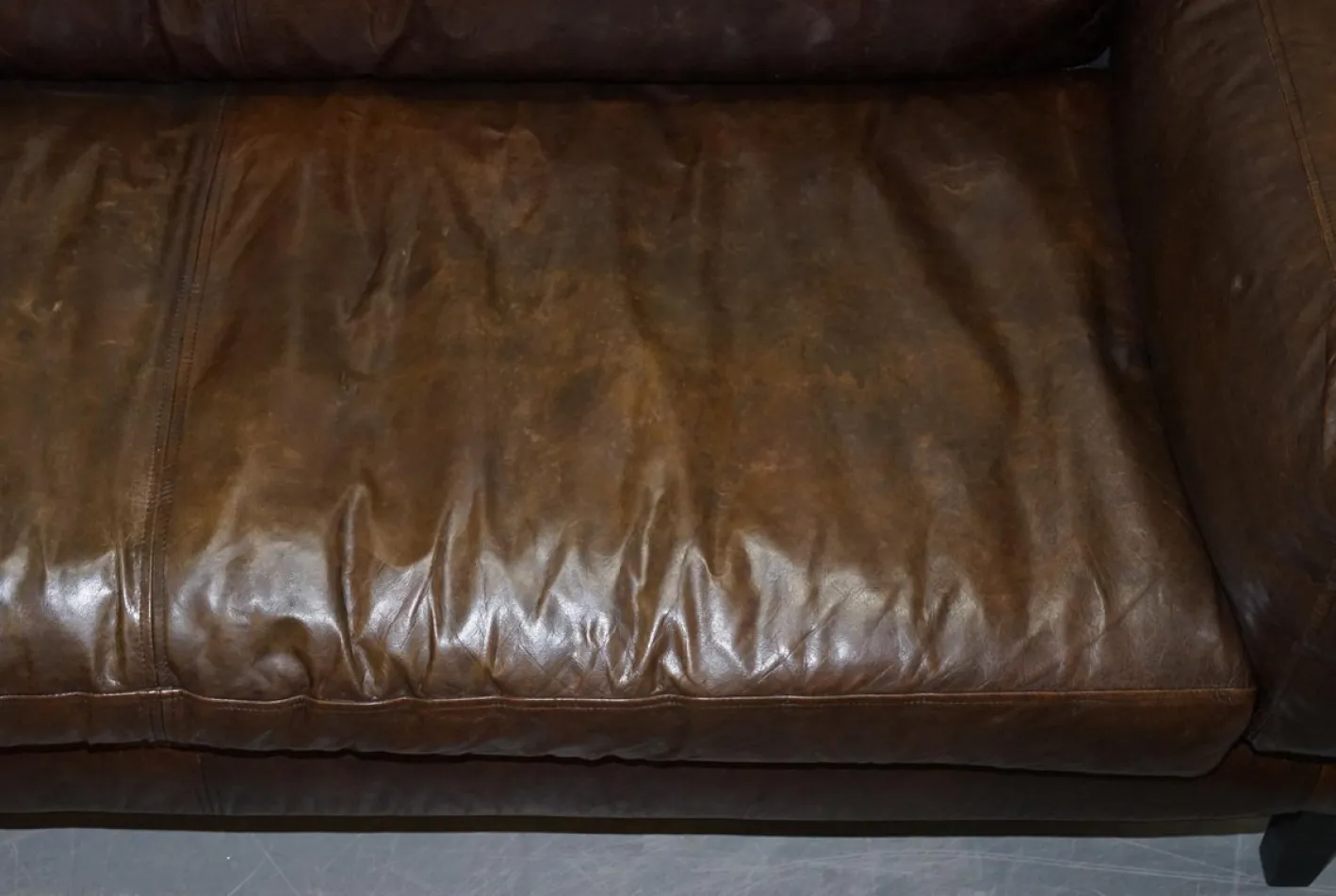 Braunes Vintage Ledersofa