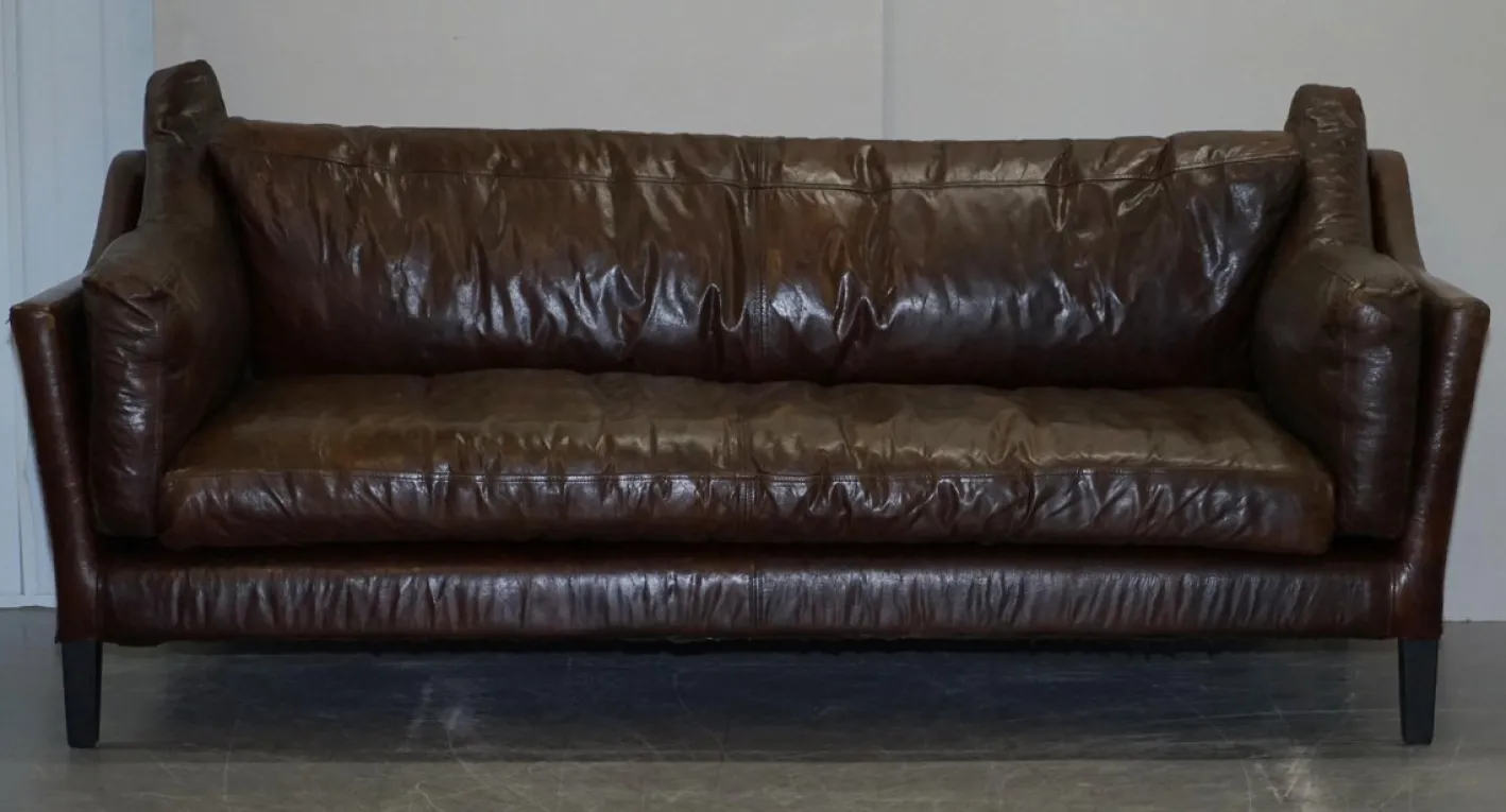 Braunes Vintage Ledersofa