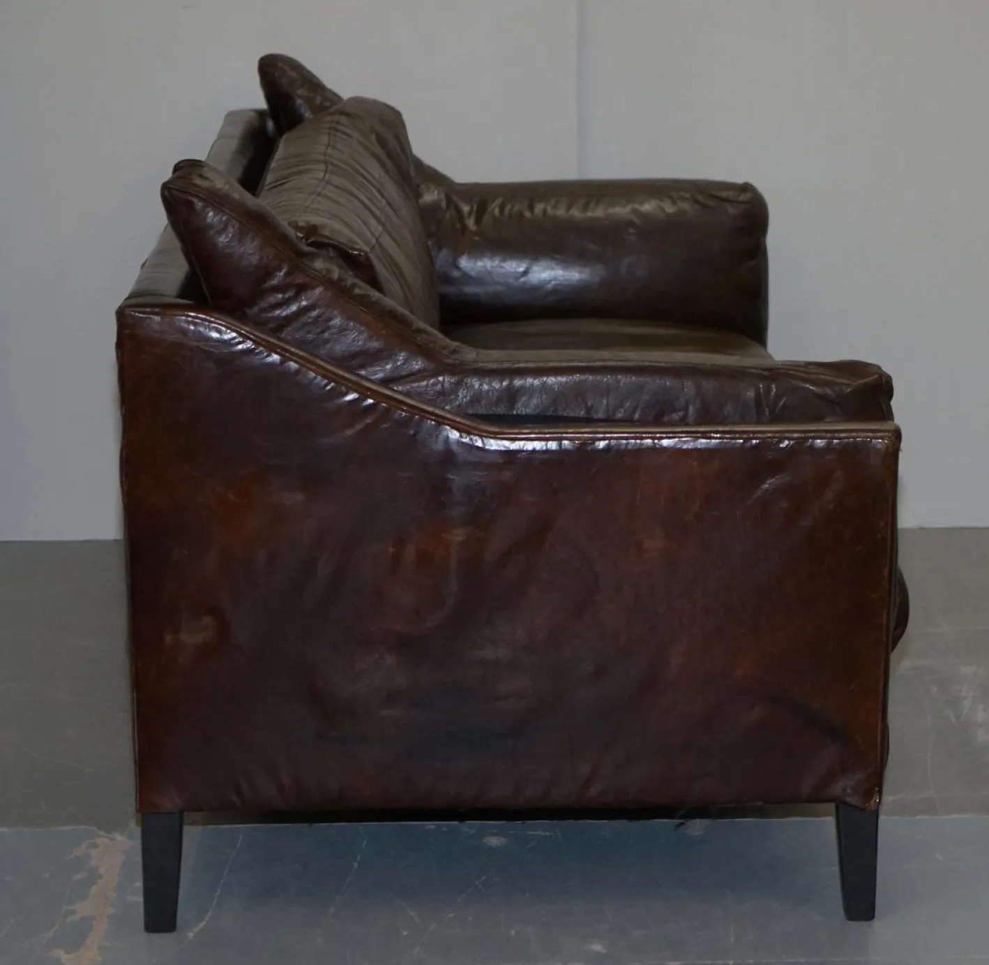 Braunes Vintage Ledersofa