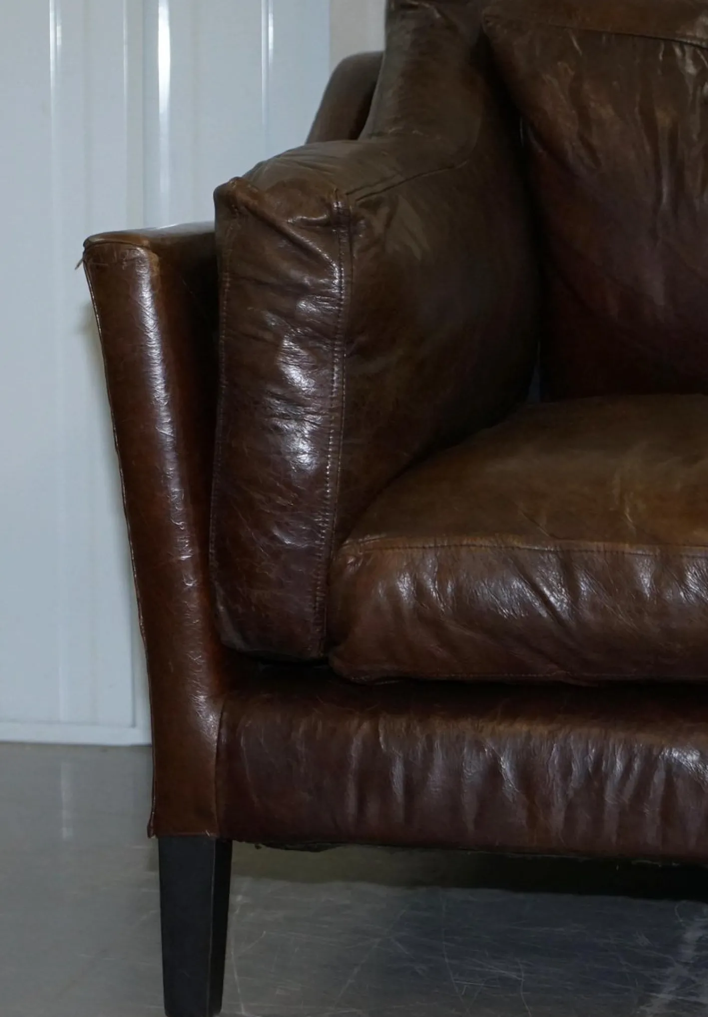 Braunes Vintage Ledersofa