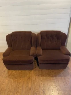 Braune Vintage Sitzmodule, 1970er, 3er Set