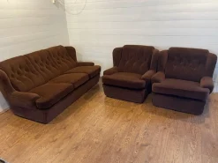 Braune Vintage Sitzmodule, 1970er, 3er Set