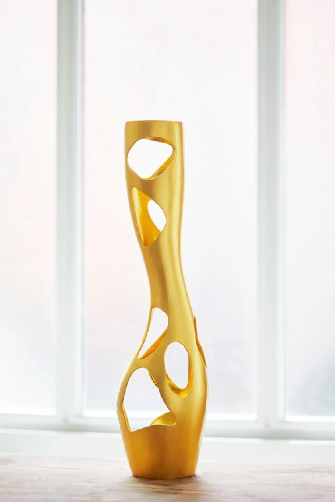 Bronze Gold Leaf Vasen von Reda Amalou Design, 2er Set