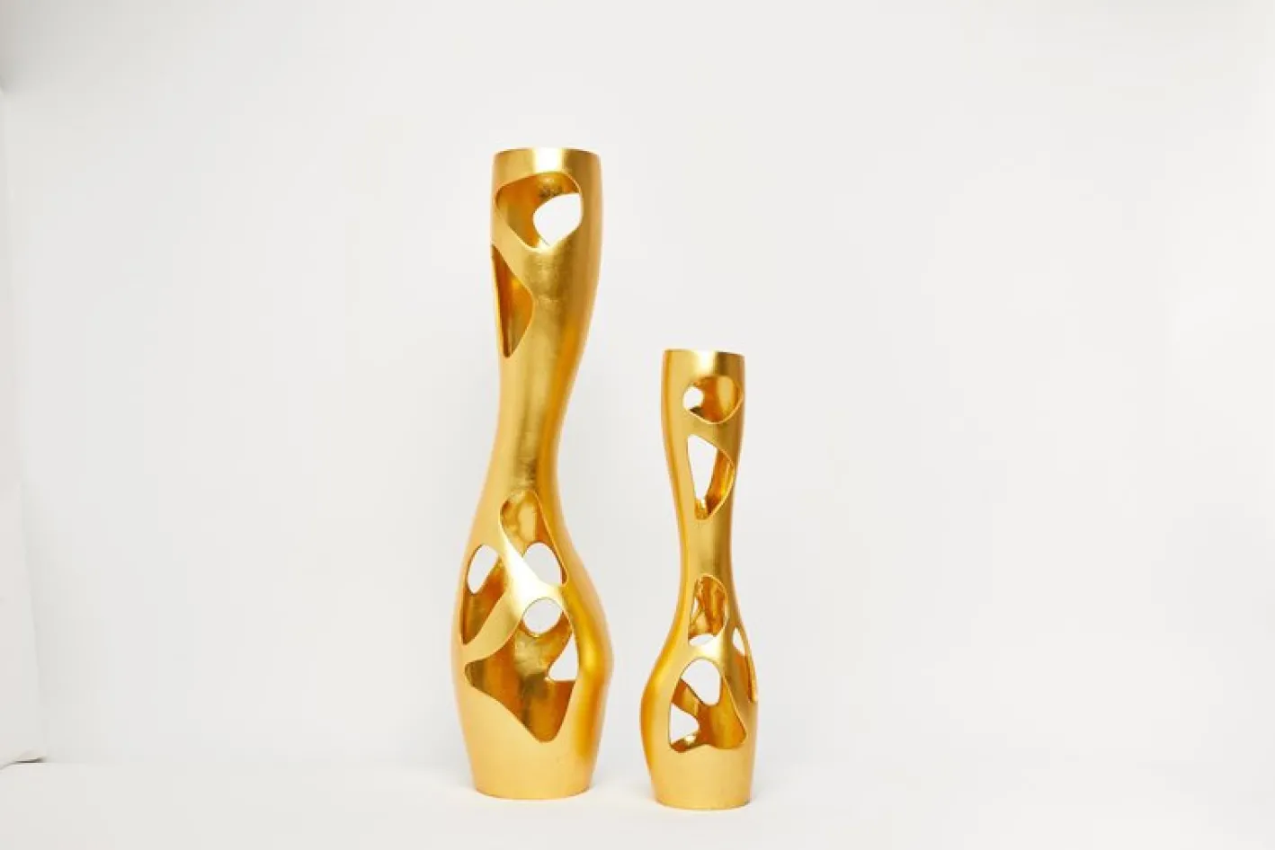 Bronze Gold Leaf Vasen von Reda Amalou Design, 2er Set