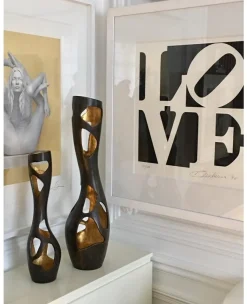 Bronze Gold Leaf Vasen von Reda Amalou Design, 2er Set