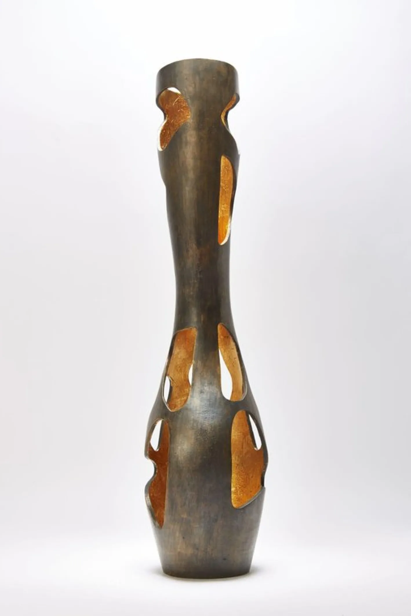 Bronze Gold Leaf Vasen von Reda Amalou Design, 2er Set