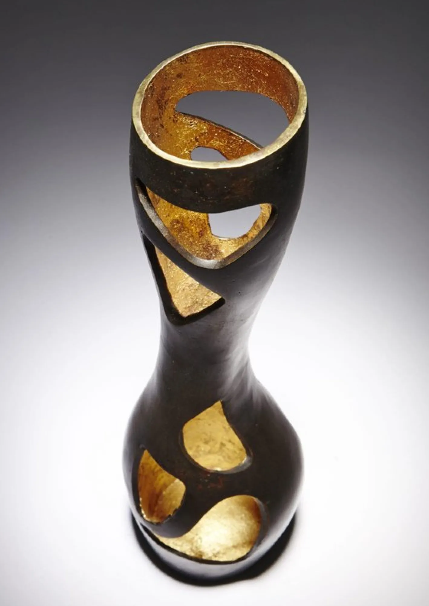 Bronze Gold Leaf Vasen von Reda Amalou Design, 2er Set