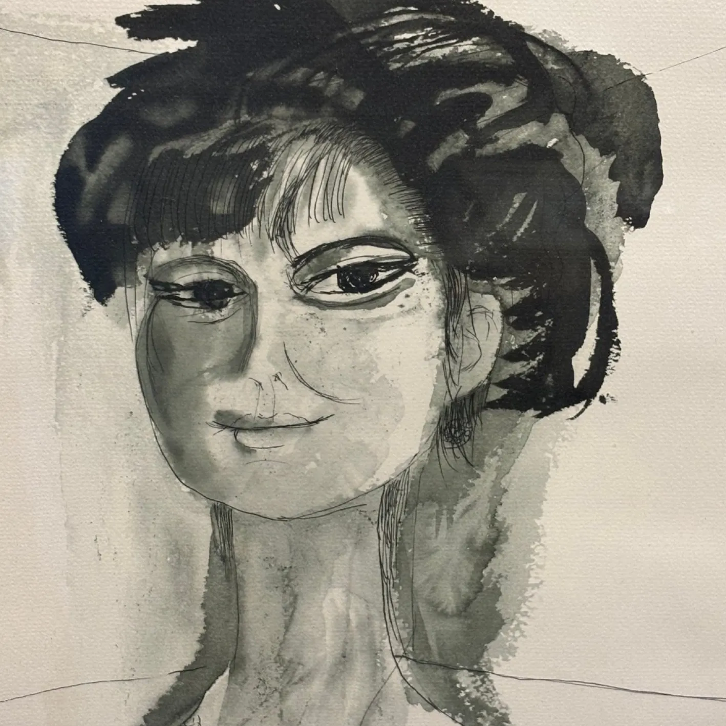 Bruno Cassinari, A Woman's Face, 1961, Aquarell