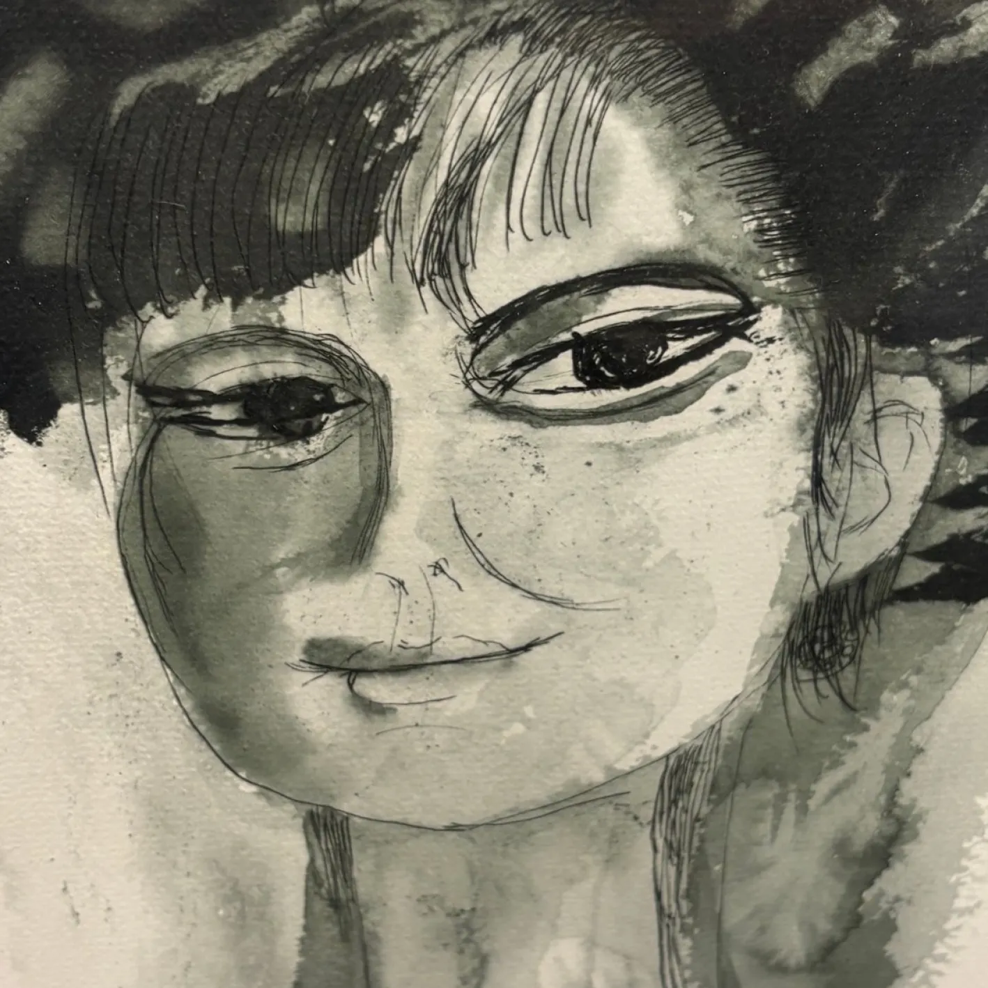 Bruno Cassinari, A Woman's Face, 1961, Aquarell