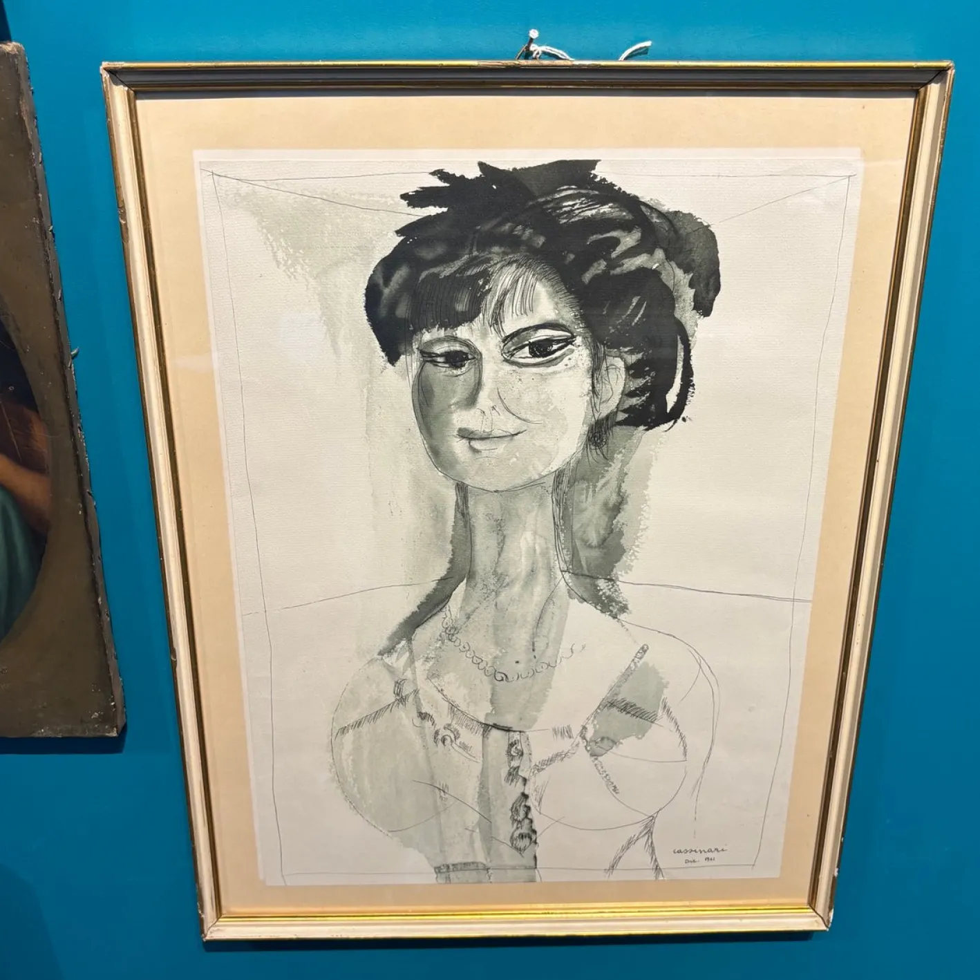 Bruno Cassinari, A Woman's Face, 1961, Aquarell
