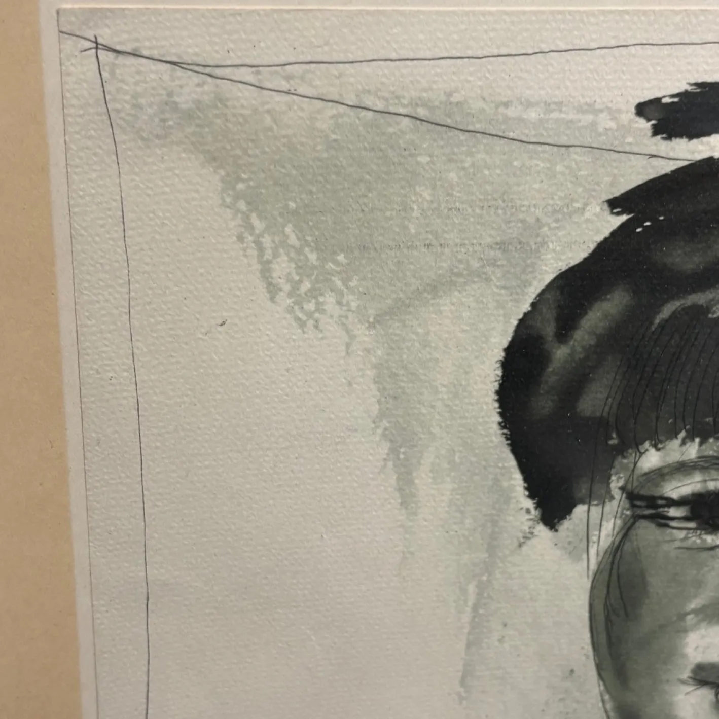 Bruno Cassinari, A Woman's Face, 1961, Aquarell