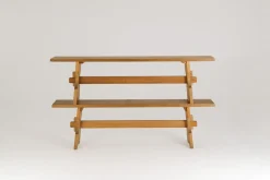 Brutalistische Mid-Century Bänke aus Pinienholz, 1960er, 2er Set