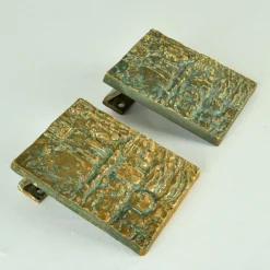 Brutalistische Push Pull Türgriffe aus Bronze, 1970er, 2er Set