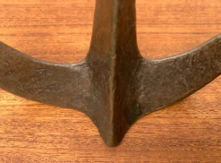 Brutalistischer 3-armiger Kerzenhalter aus schwerer Bronze von Dalbeck, 1960er