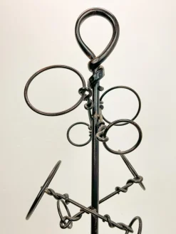 Brutalistischer Kunst Schmiedeeisen Weinflaschenständer, 1960er