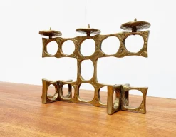 Brutalistischer Mid-Century Kerzenhalter aus Metall von Heinz Goll