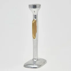 Brutalistischer spanischer Vintage Kerzenhalter aus Messing & Aluminium von David Marshall, 1970er