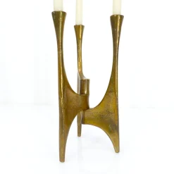 Brutalistischer Tripod Kronleuchter aus Bronze, Michael Harjes zugeschrieben, Deutschland, 1960