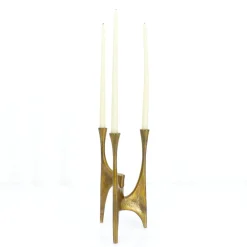 Brutalistischer Tripod Kronleuchter aus Bronze, Michael Harjes zugeschrieben, Deutschland, 1960