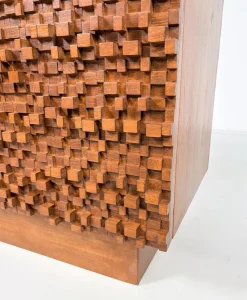 Brutalistisches italienisches Sideboard aus Holz