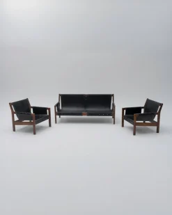 Brutalistisches kastilisches Sofa & Sessel, 1960er, 3er Set