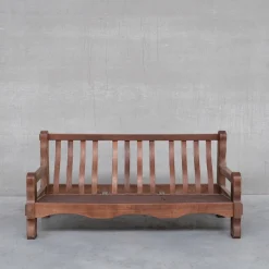 Brutalistisches Mid-Century Eichenholz Sofa & Sessel, 3er Set