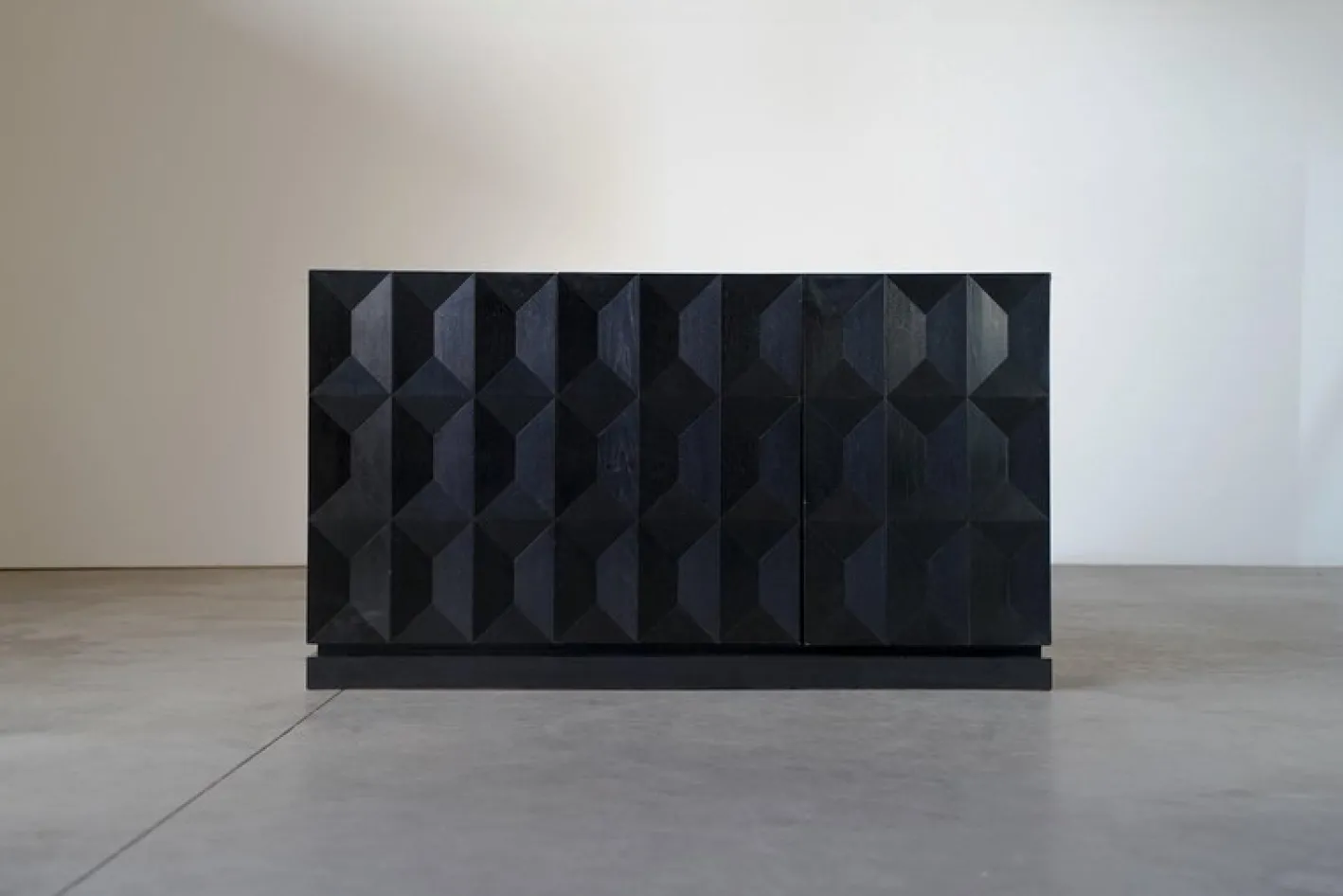 Brutalistisches Schwarzes Sideboard von Frans Defour, Belgien, 1970er