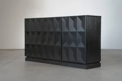 Brutalistisches Schwarzes Sideboard von Frans Defour, Belgien, 1970er