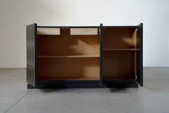 Brutalistisches Schwarzes Sideboard von Frans Defour, Belgien, 1970er