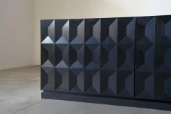Brutalistisches Schwarzes Sideboard von Frans Defour, Belgien, 1970er