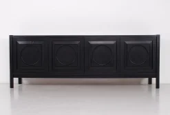 Brutalistisches Sideboard aus geschwärzter Eiche, 1970er