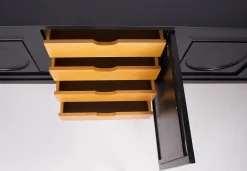 Brutalistisches Sideboard aus geschwärzter Eiche, 1970er