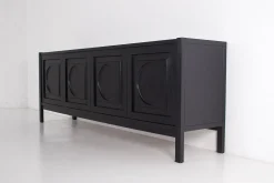 Brutalistisches Sideboard aus geschwärzter Eiche, 1970er