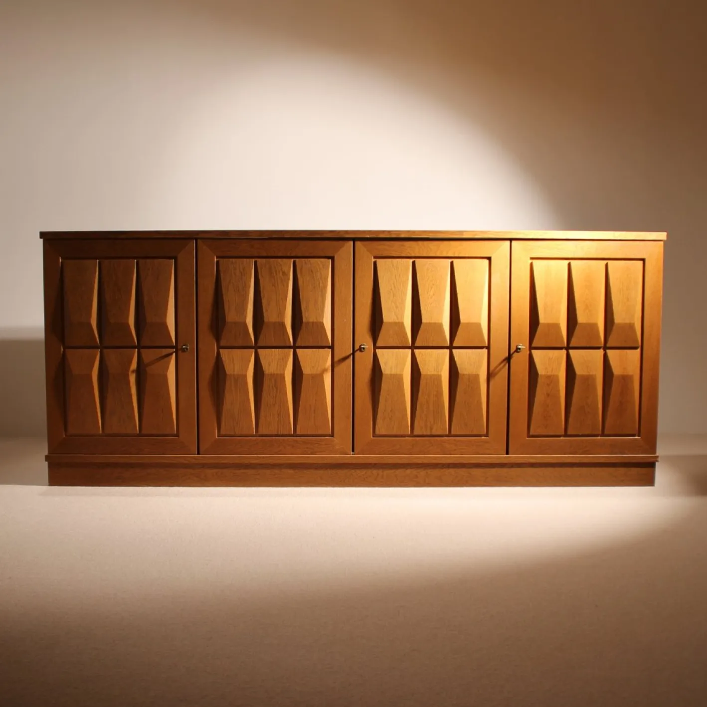 Brutalistisches Sideboard aus Eiche von Gerhard Bartels, 1970er