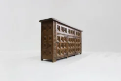 Brutalistisches spanisches Sideboard aus Holz, 1970er