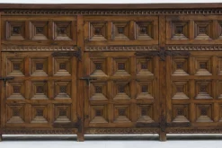 Brutalistisches spanisches Sideboard aus Holz, 1970er