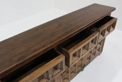 Brutalistisches spanisches Sideboard aus Holz, 1970er