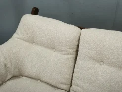 Brutalistisches tschechoslowakisches 3-Sitzer Sofa aus Eiche & Bouclé, 1970er