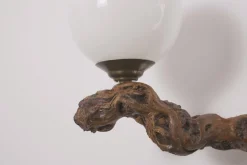Brutalistische Vintage Opalglas Wandlampe, 1950er