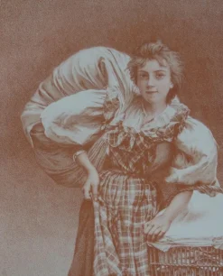 Camille Bellanger, Die Wäscherin, 1897, Original Lithographie