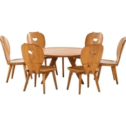 Carl Malmsten Sitzgruppe von Carl Malmsten für Svensk Fur, 1950er, 7er Set
