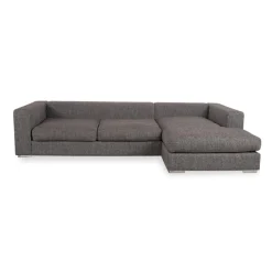 Cenova Ecksofa & Fußhocker mit Stoffbezug in Grau von BoConcept, 2er Set