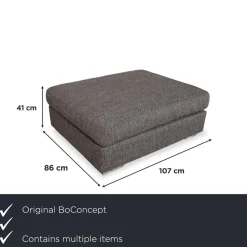 Cenova Ecksofa & Fußhocker mit Stoffbezug in Grau von BoConcept, 2er Set