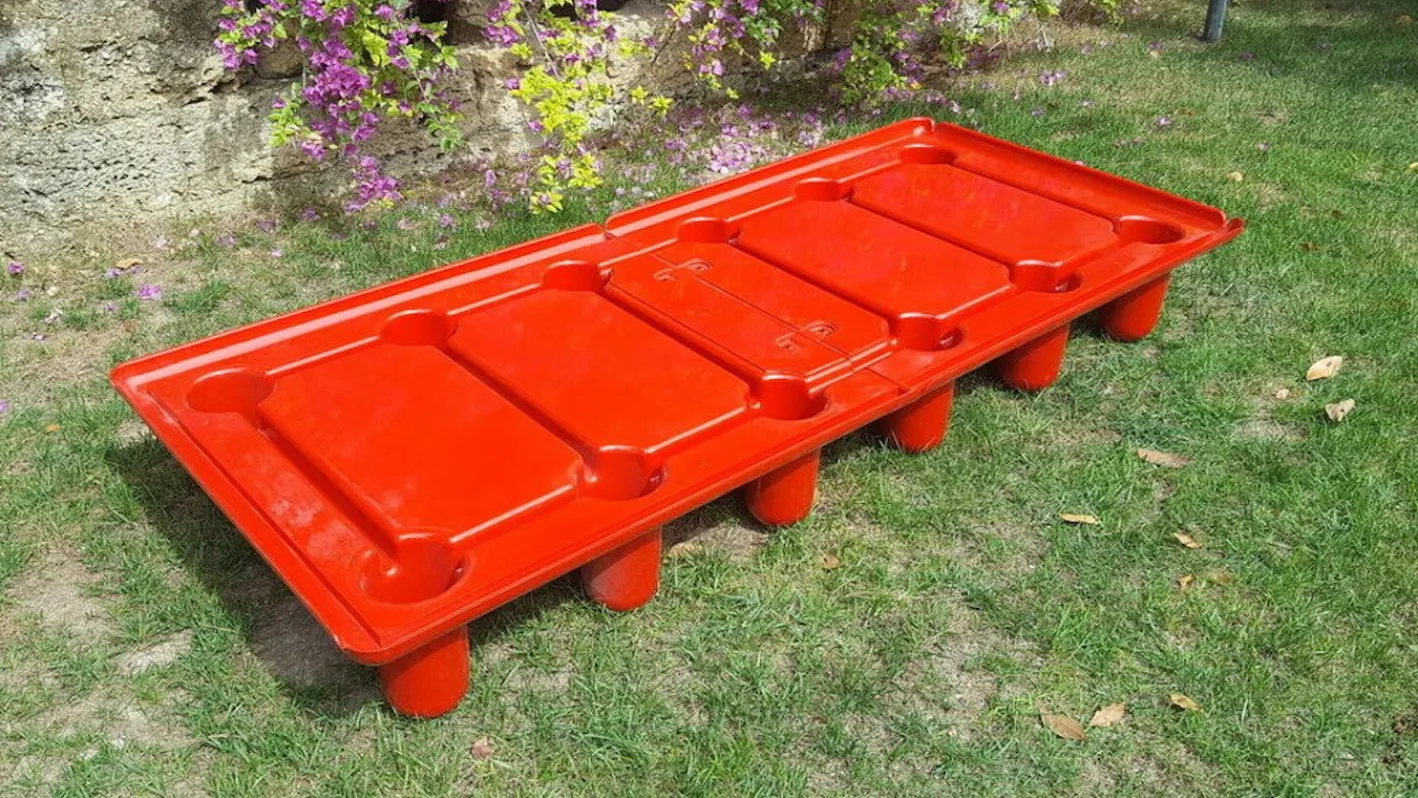 Centopiedi 4545-6 Bett von A. Locatelli P. Salmoiraghi für Kartell, 1972