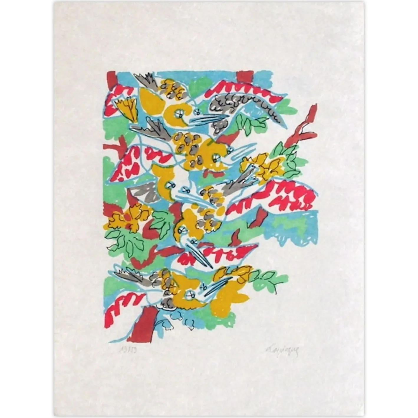 Charles Lapicque, B - Le Chant des Oiseaux II, 1959, Lithographie