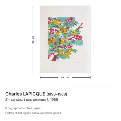 Charles Lapicque, B - Le Chant des Oiseaux II, 1959, Lithographie